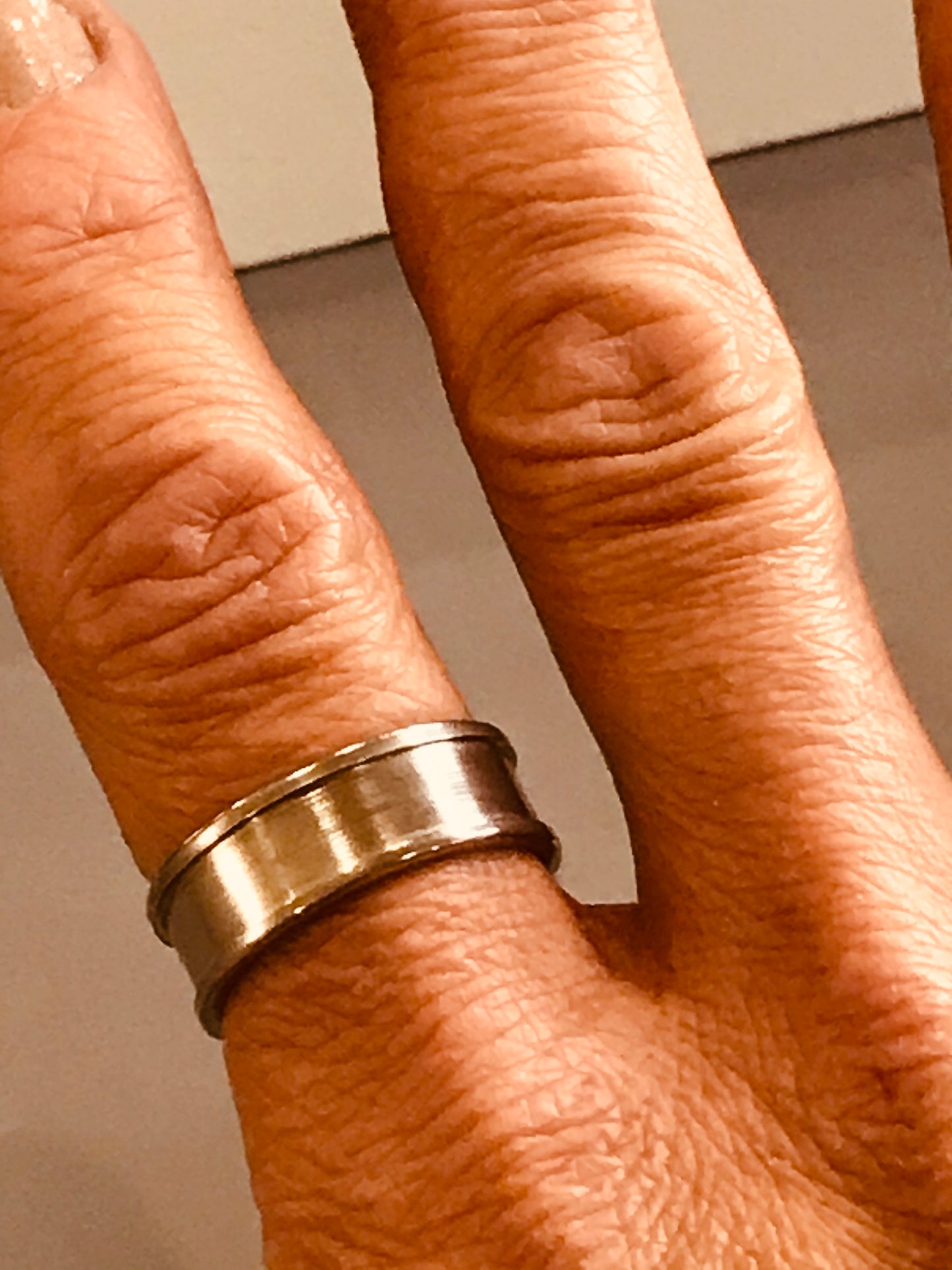 Unisex Brushed Silver Band Ring