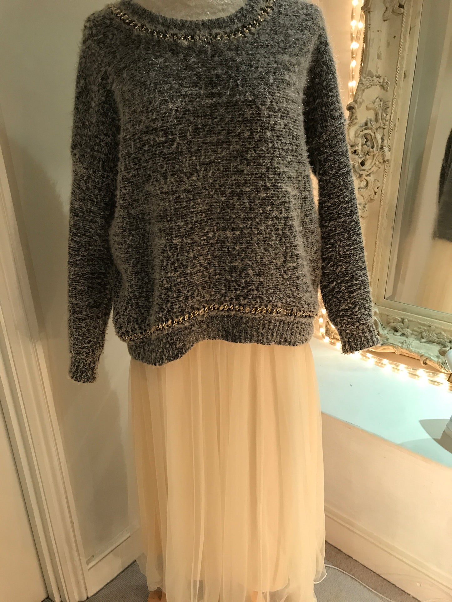 Grey metallic Cozy/Glam jumper