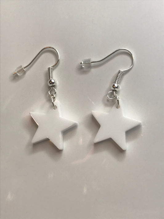 White Star Earrings