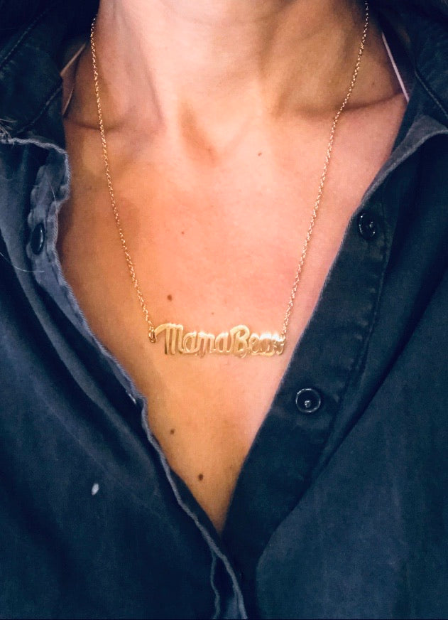 Mama Bear Gold-Plated Necklace