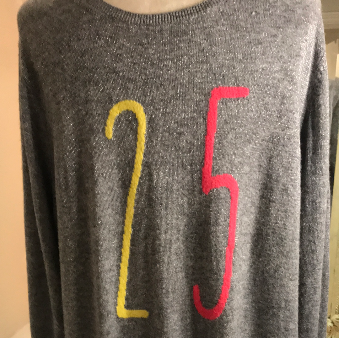 Oversized Boyfriend Slouch Grey/Neon Jumper