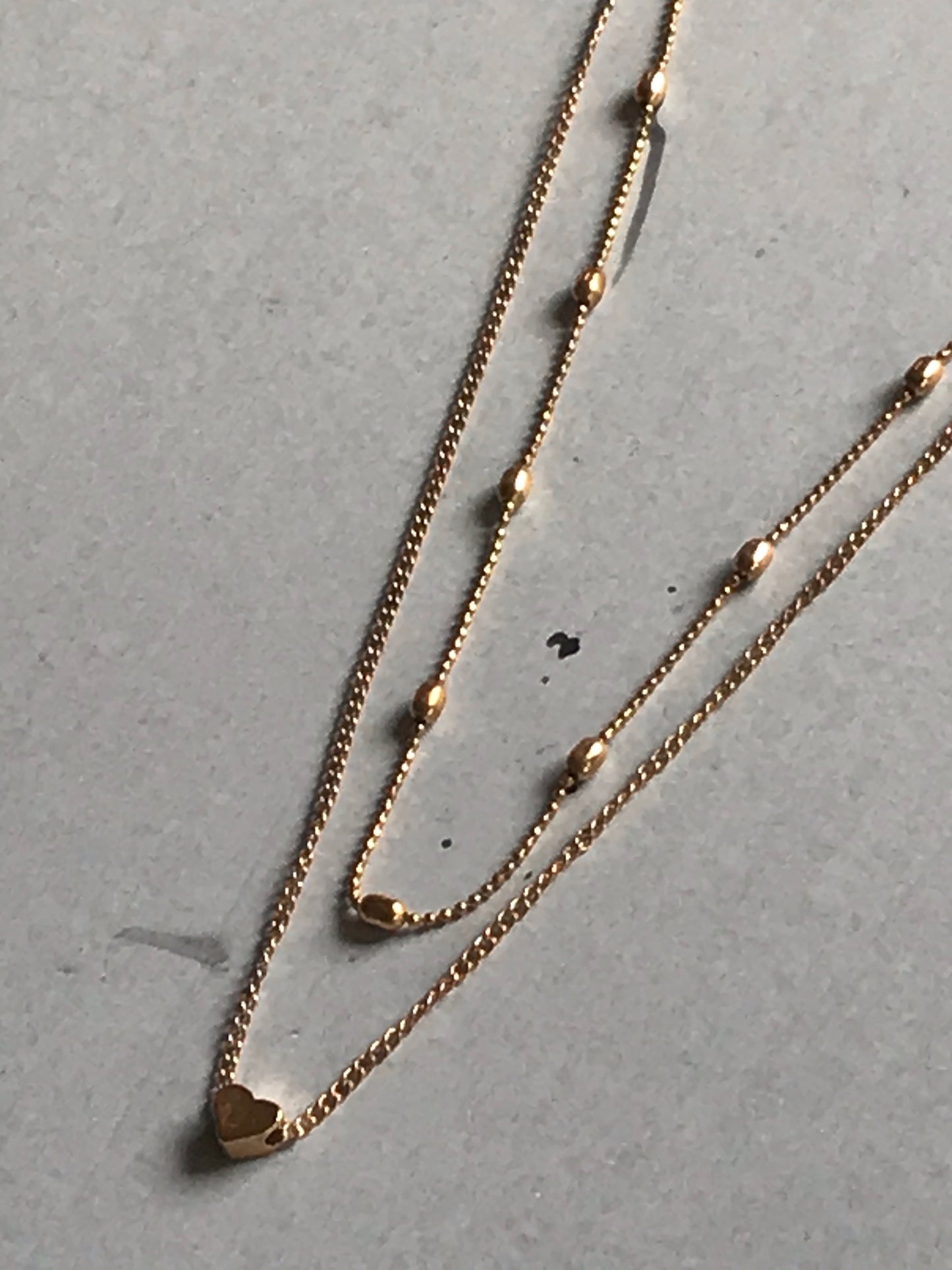 Double Strand Gold-Plated Love Hearts Necklace