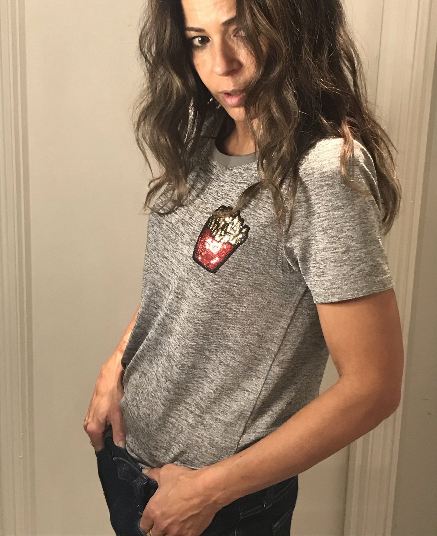 Customised Fries Metallic T-Shirt