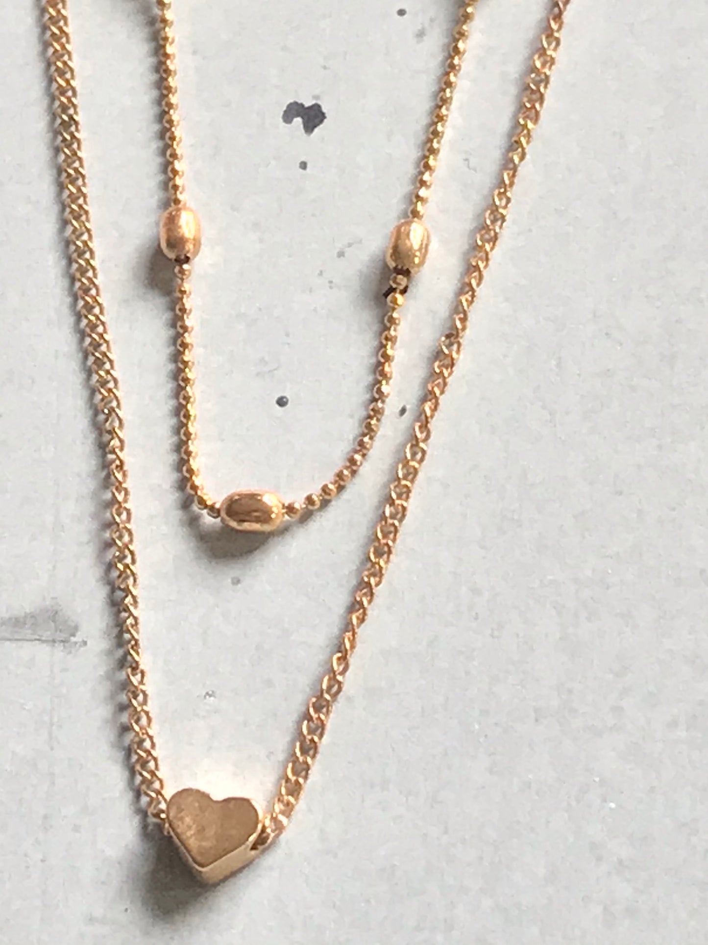 Double Strand Gold-Plated Love Hearts Necklace