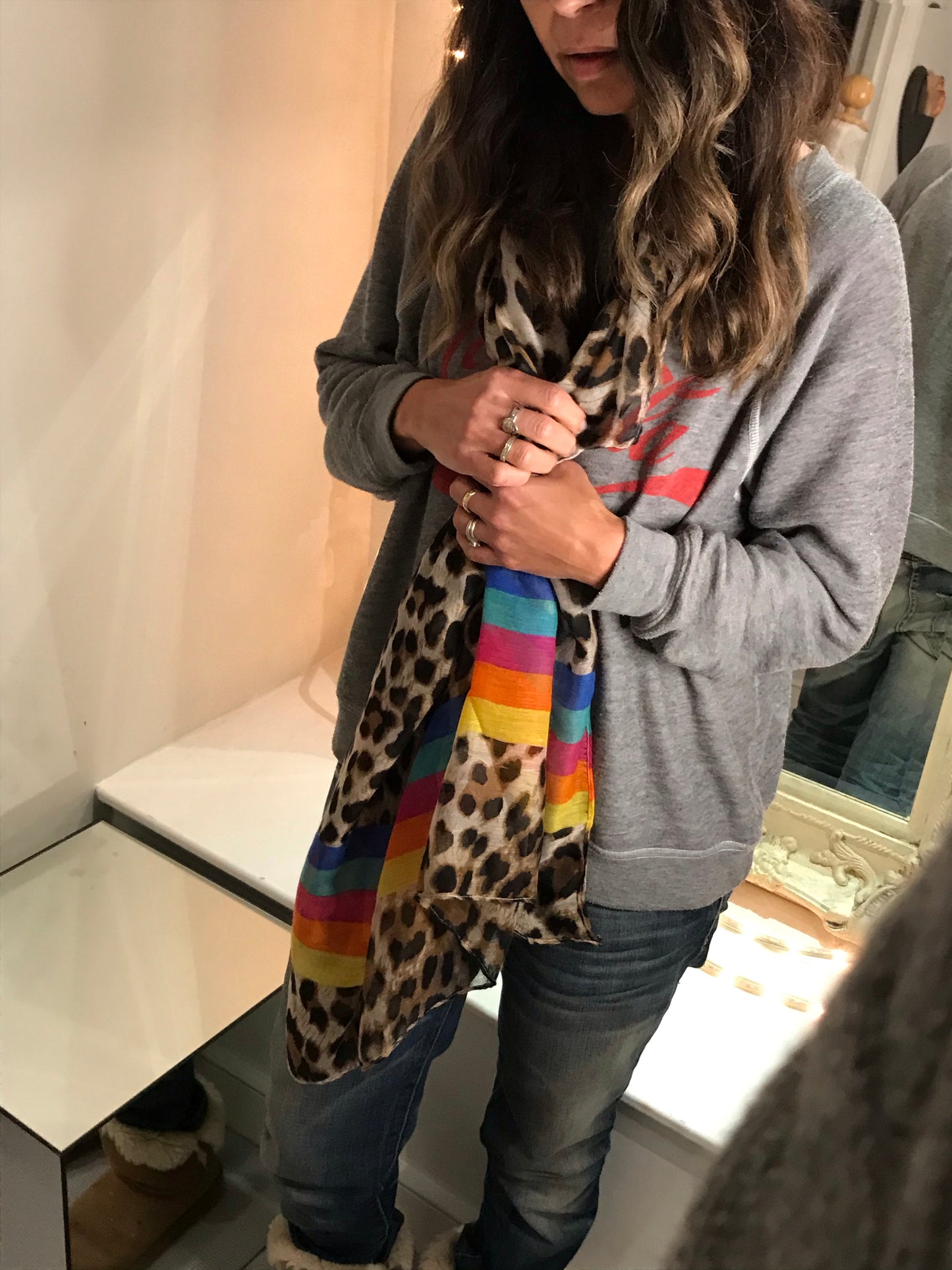 Rainbow Leopard Scarf