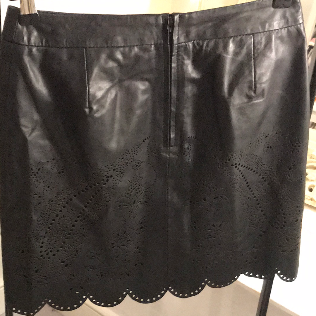 Black Leather Kaleidoscope Skirt