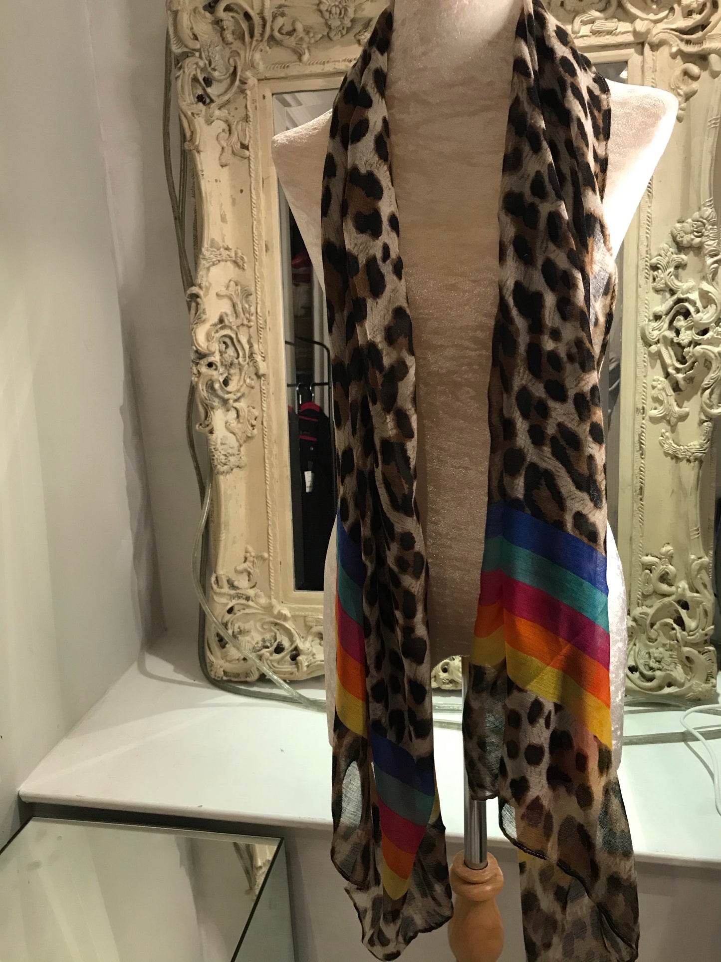 Rainbow Leopard Scarf