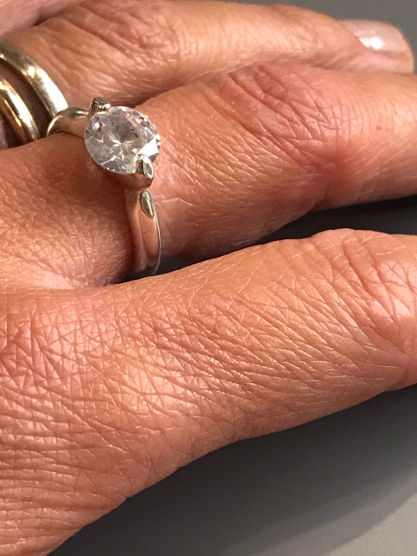 Princess Solitaire Vintage Silver Ring