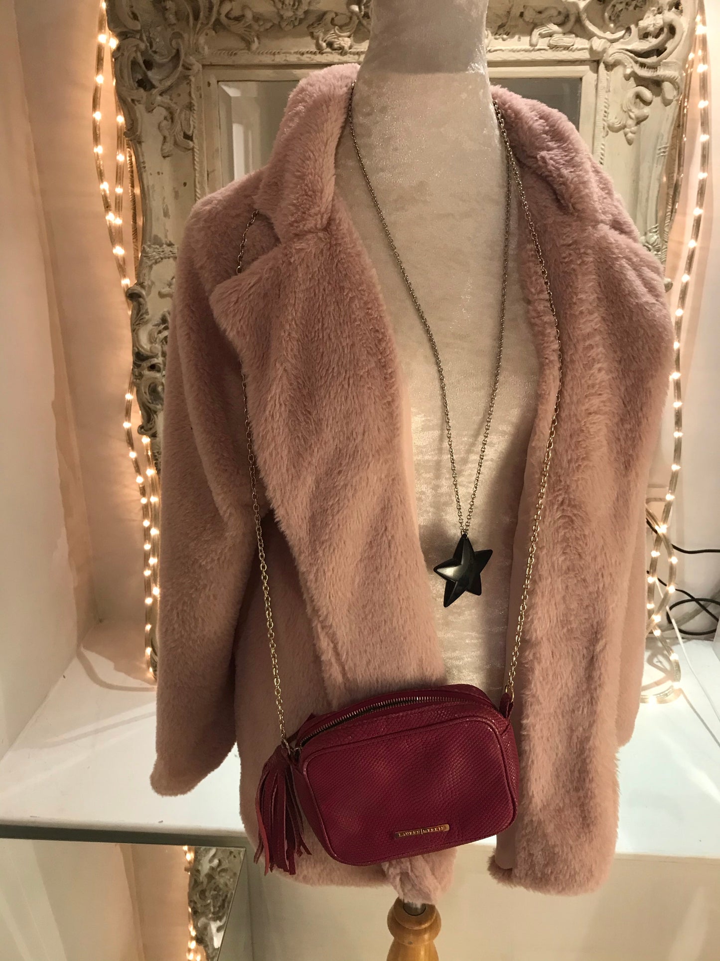 Pink Teddy Bear Faux Fur Coat