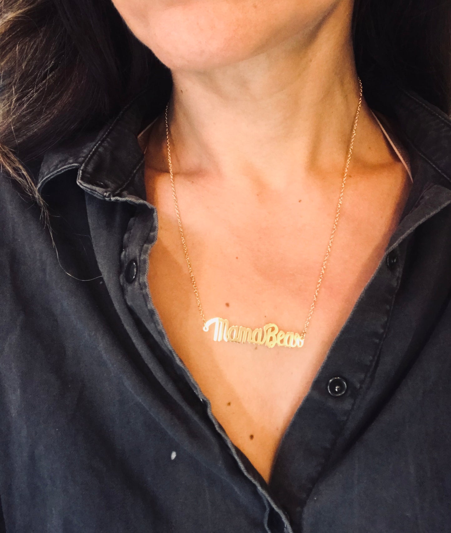 Mama Bear Gold-Plated Necklace