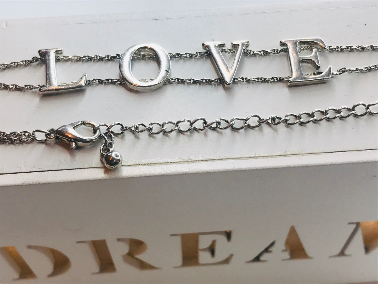 'Love Is All You Need' Silver Vintage Necklace