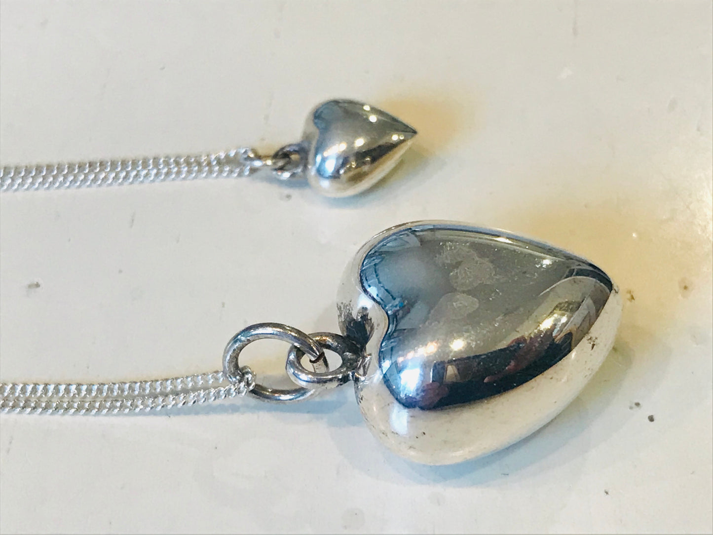 Big Bubble Silver Heart Necklace