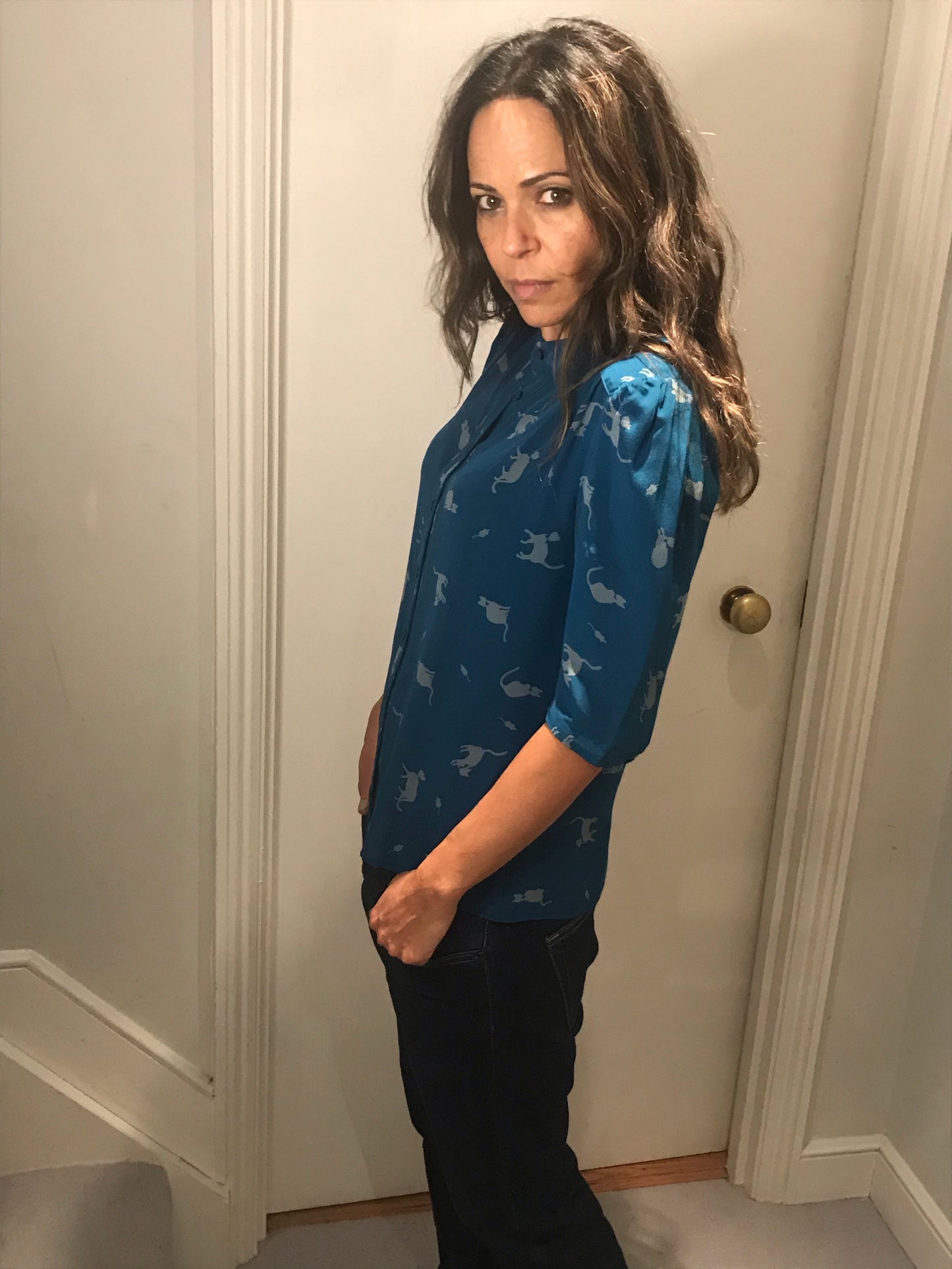 Prussian Blue Silk Surprise Blouse