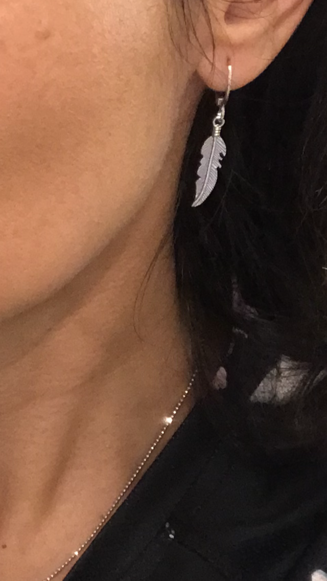 925 Silver Leaf Drop Earrings