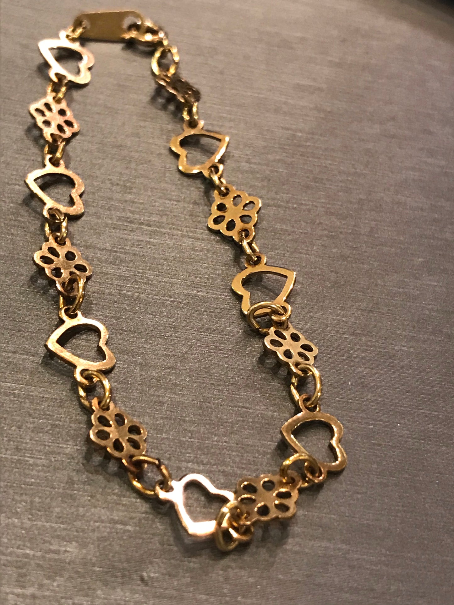 Vintage Gold-Plated Mini Love Hearts Bracelet