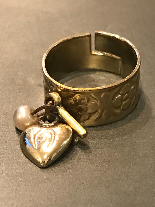 Key to my Heart Vintage Gold-Plated Ring
