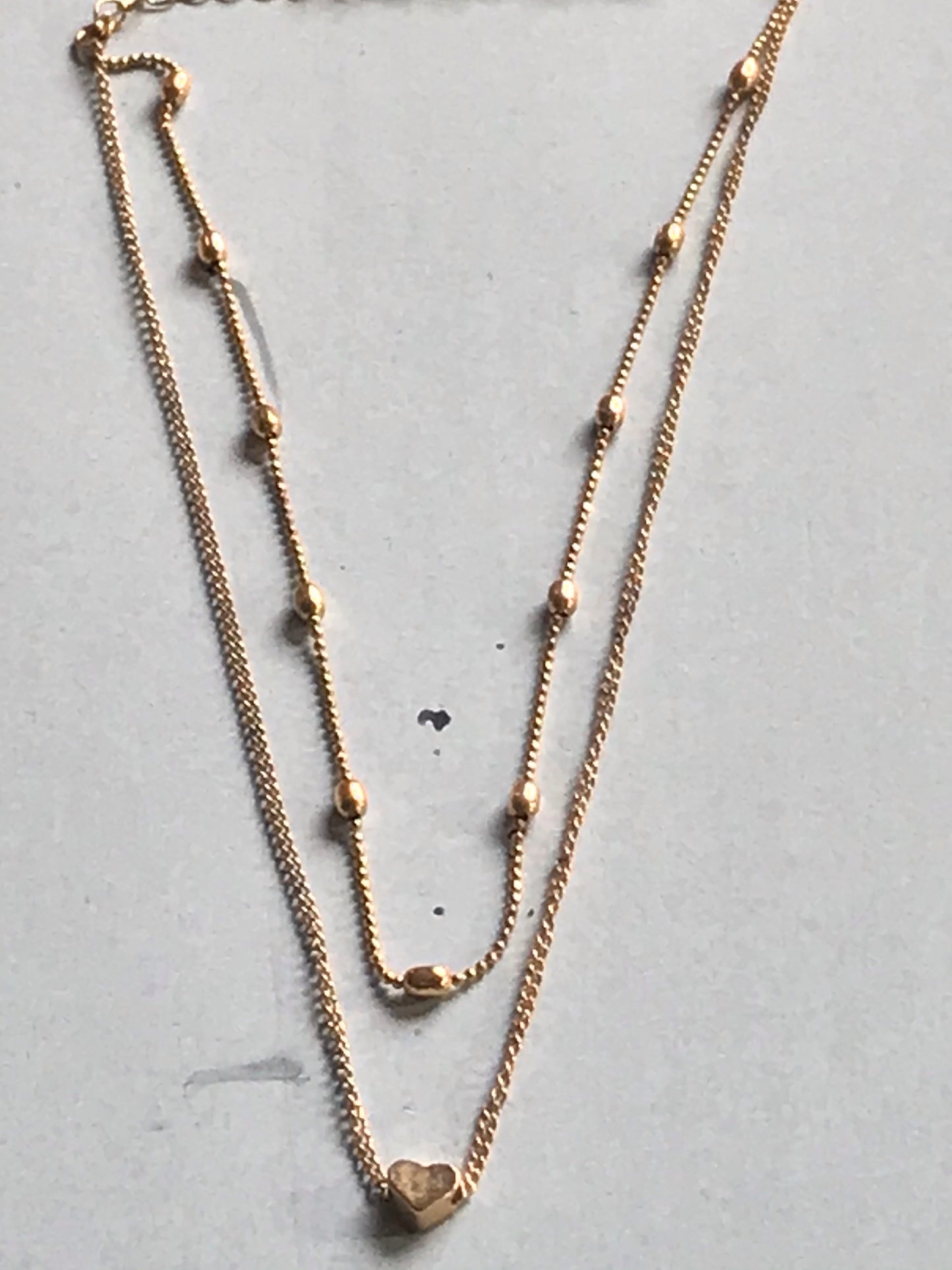 Double Strand Gold-Plated Love Hearts Necklace
