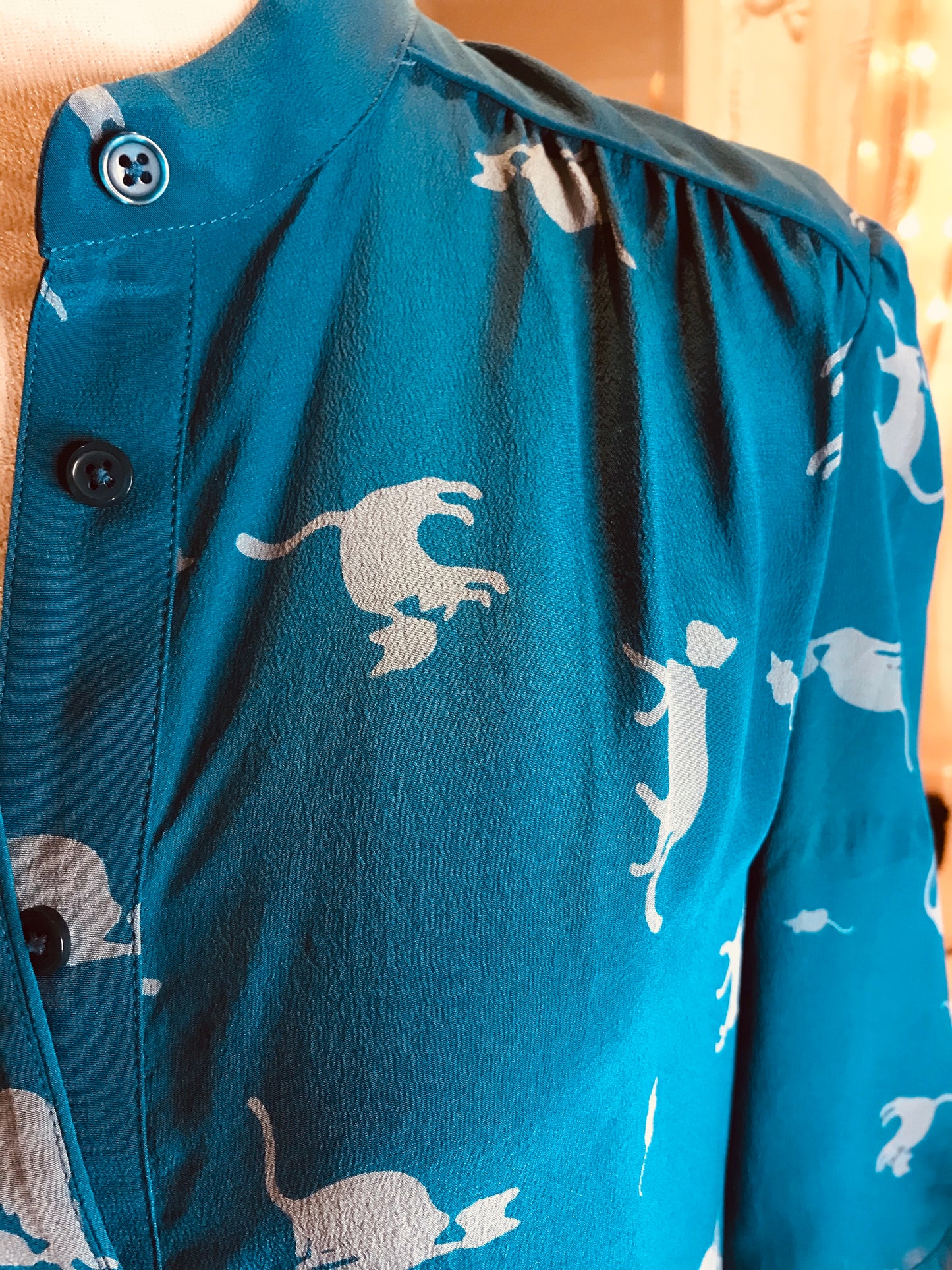 Prussian Blue Silk Surprise Blouse