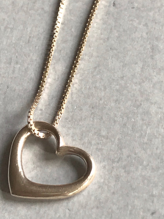 Floating Silver Heart Necklace