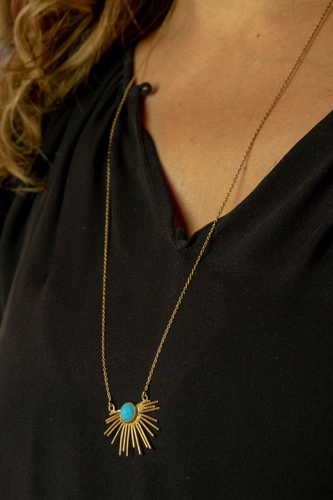 ‘Blue Majestic Sun Flare’ Necklace