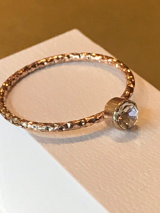 Rose Gold Droplet Ring