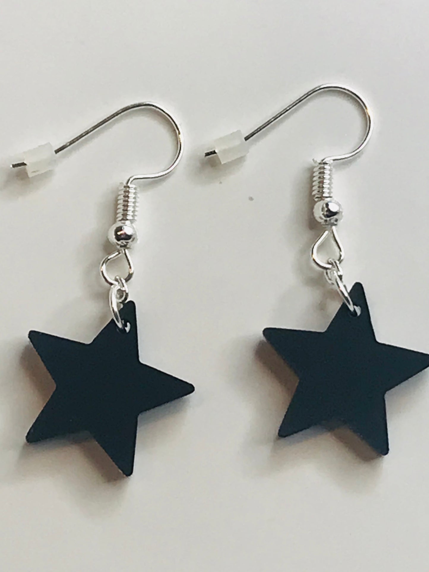 Black Perspex Star Earrings