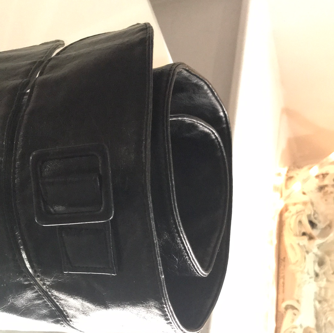 Soft Black Leather Waist Cincher Belt