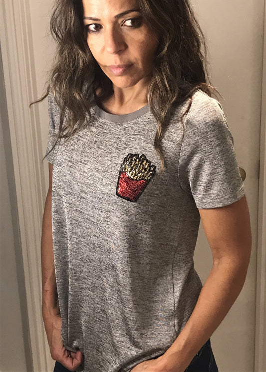 Customised Fries Metallic T-Shirt