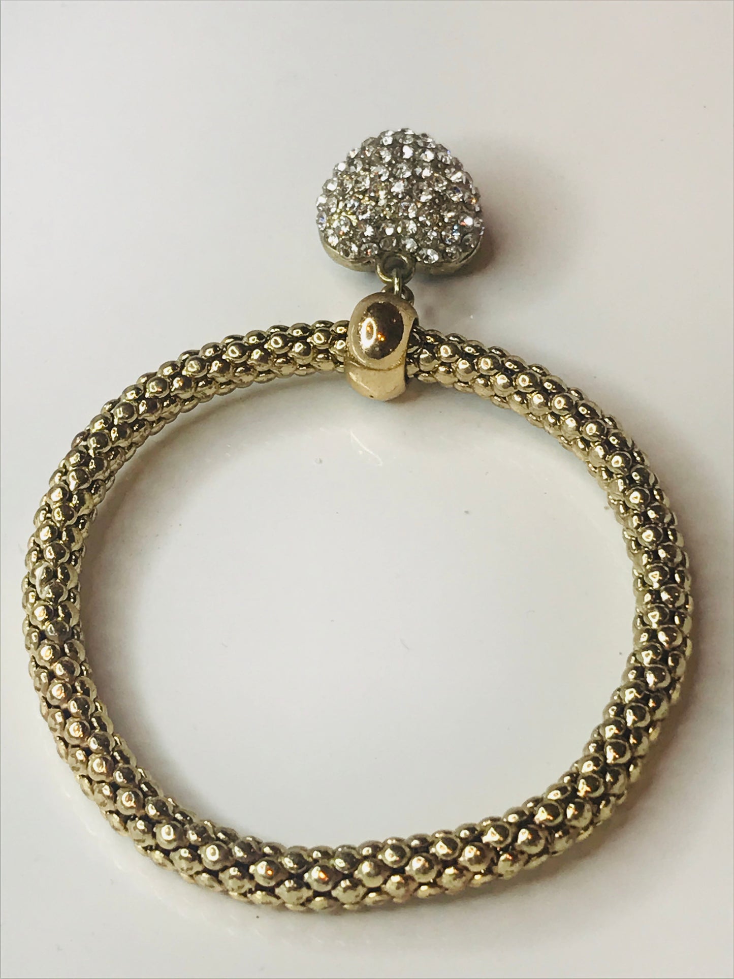 Gold Love Charm Stretch Bracelet