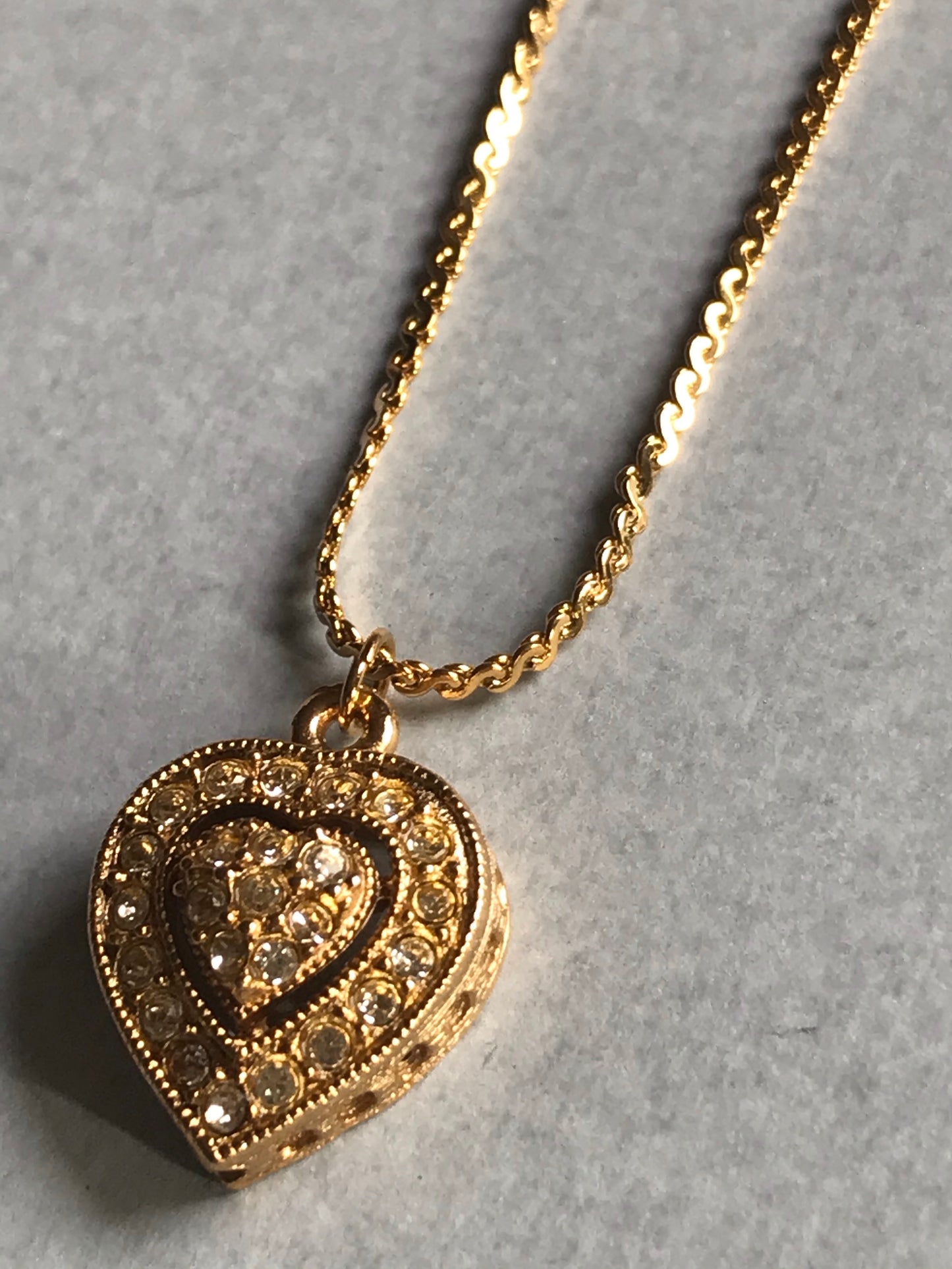 Embellished Golden Heart Necklace