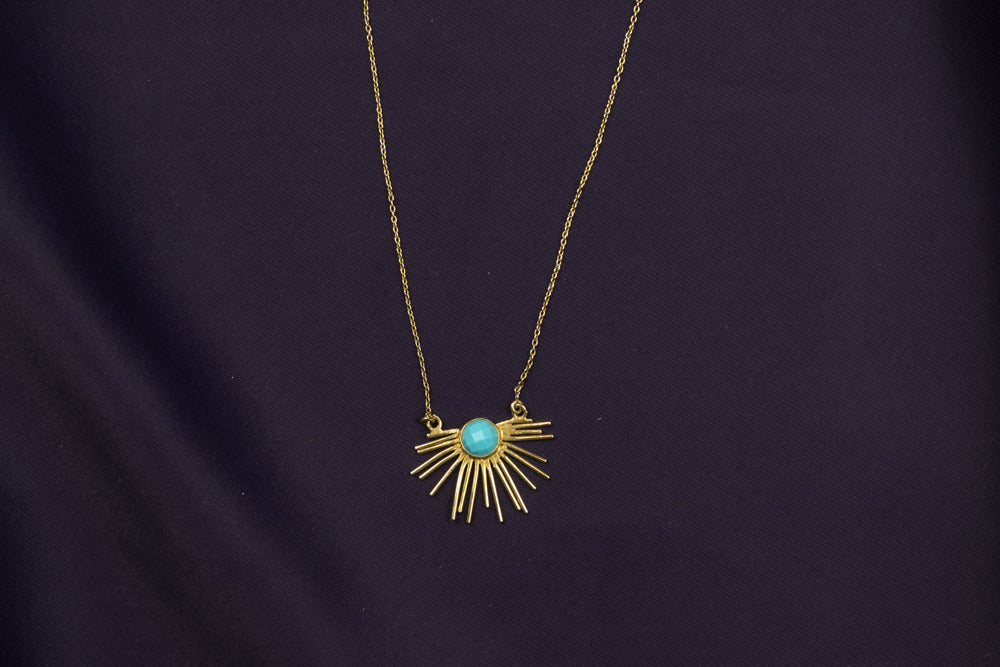‘Blue Majestic Sun Flare’ Necklace