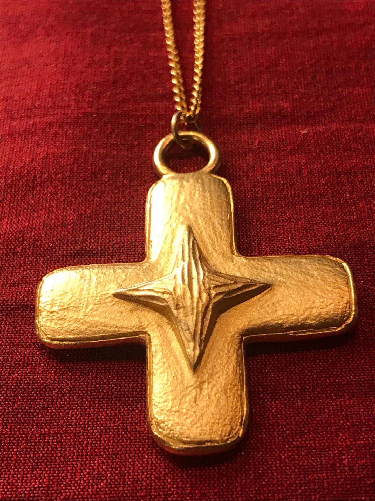 Vintage Gold Plated Star Crossed Lovers Necklace