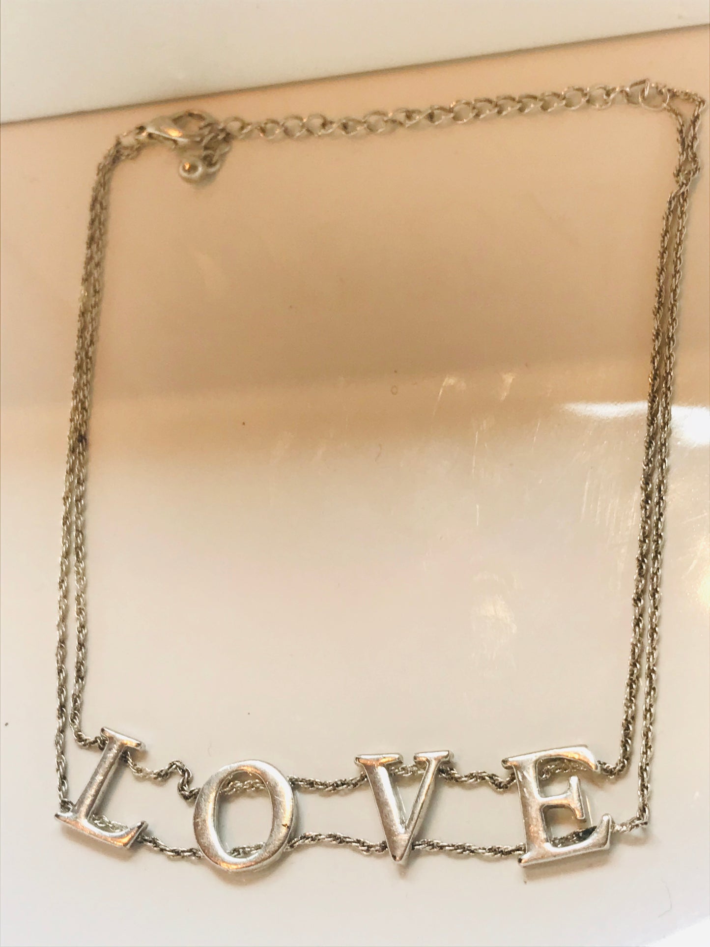 'Love Is All You Need' Silver Vintage Necklace