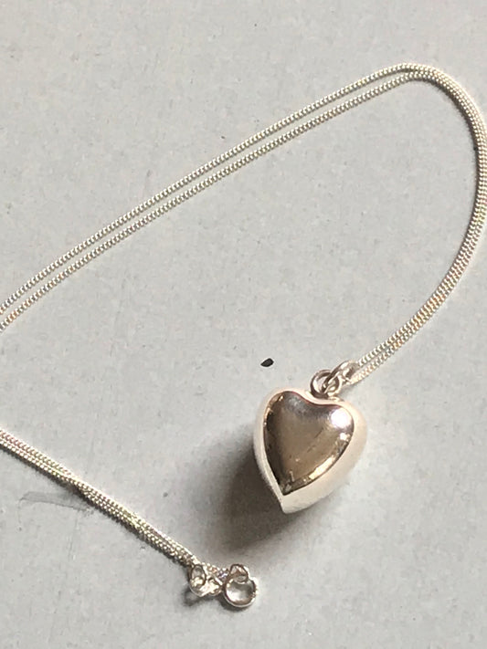 Big Bubble Silver Heart Necklace