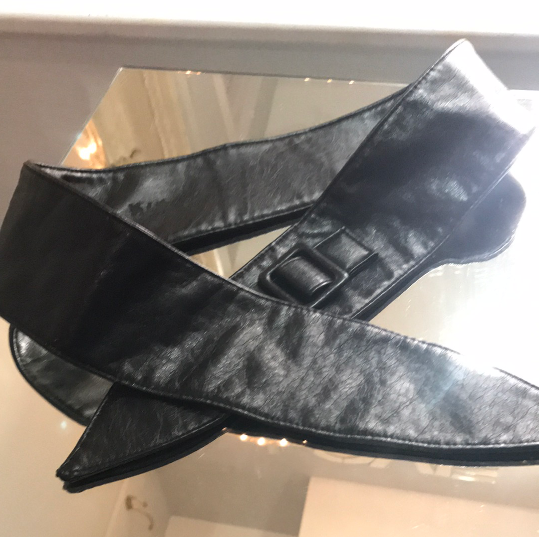 Soft Black Leather Waist Cincher Belt