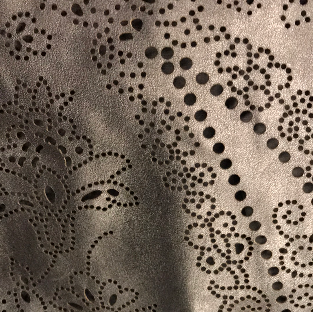 Black Leather Kaleidoscope Skirt