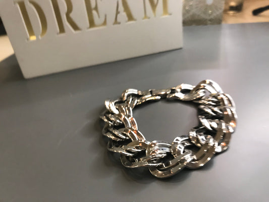 MONET Rhodium Vintage Silver Chunky Bracelet