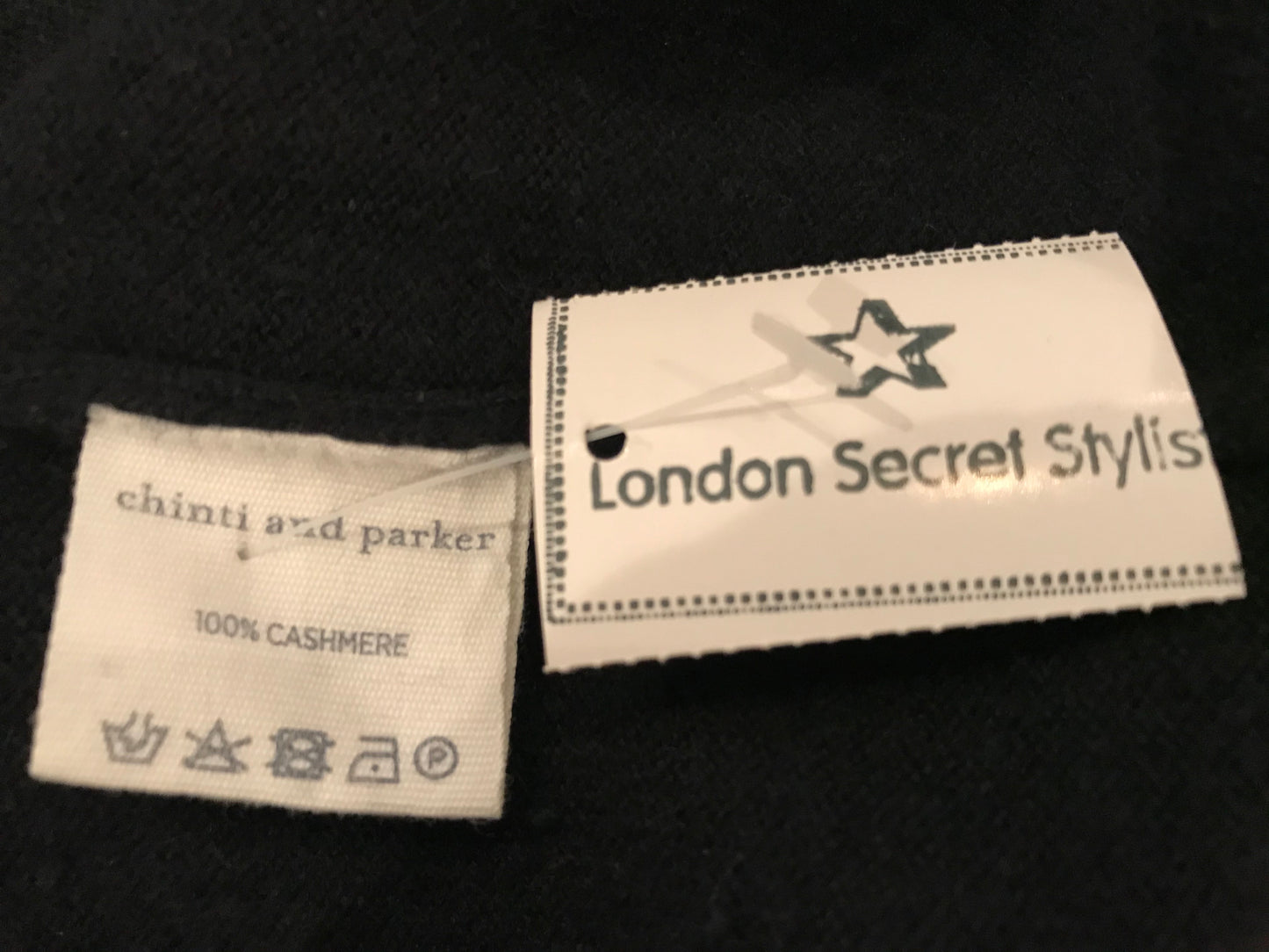 Chinti and Parker Smiley Face Black Cashmere jumper