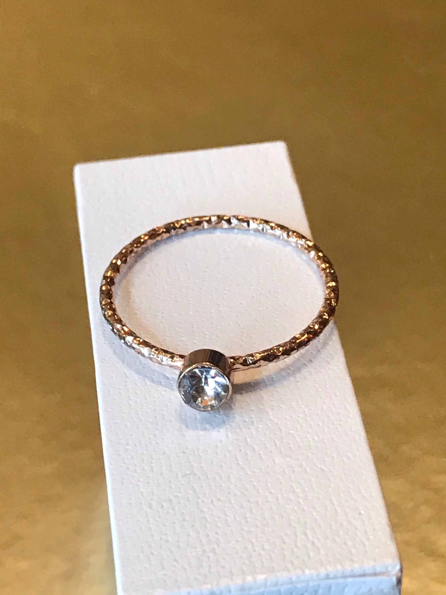 Rose Gold Droplet Ring