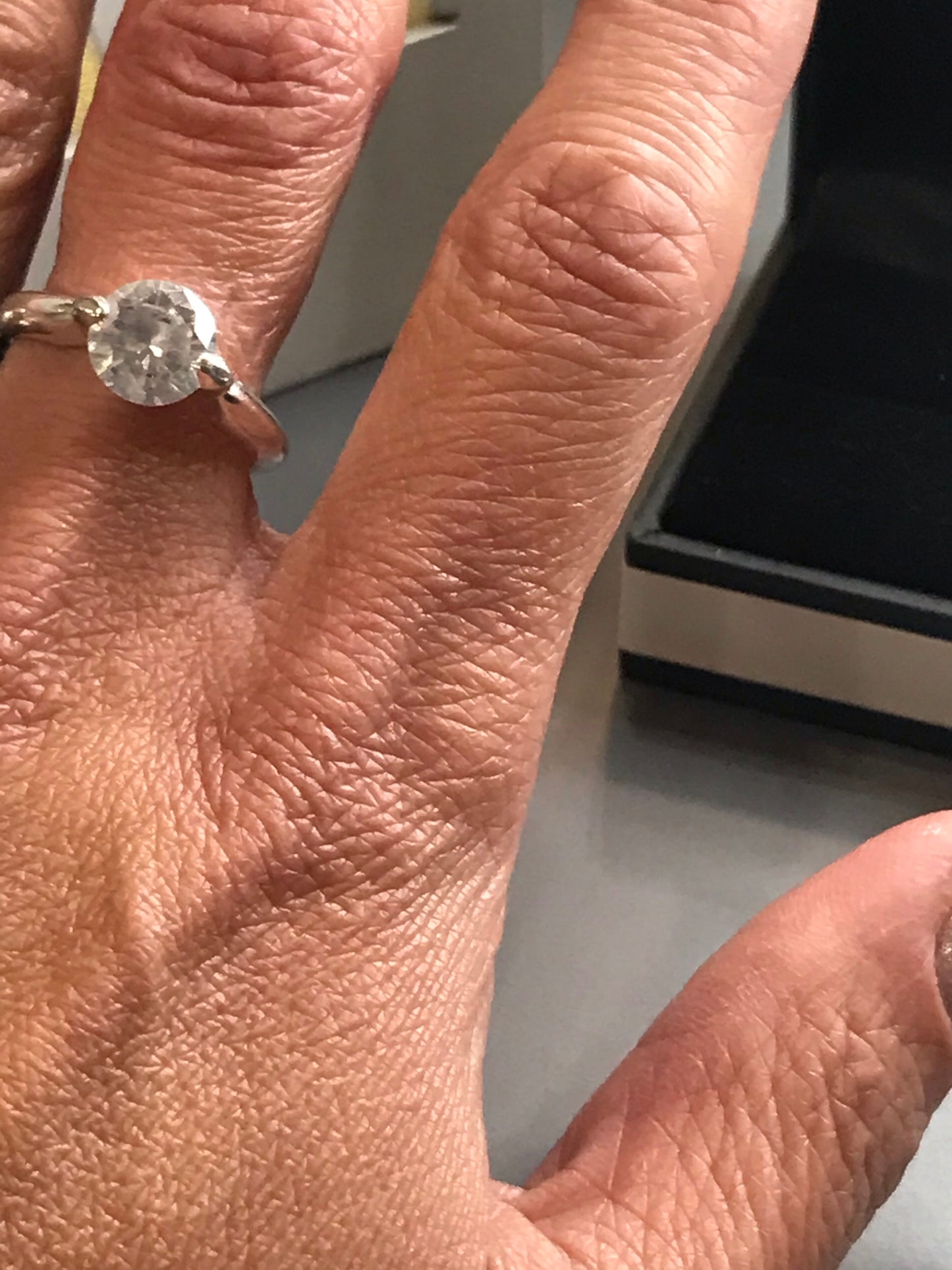 Princess Solitaire Vintage Silver Ring