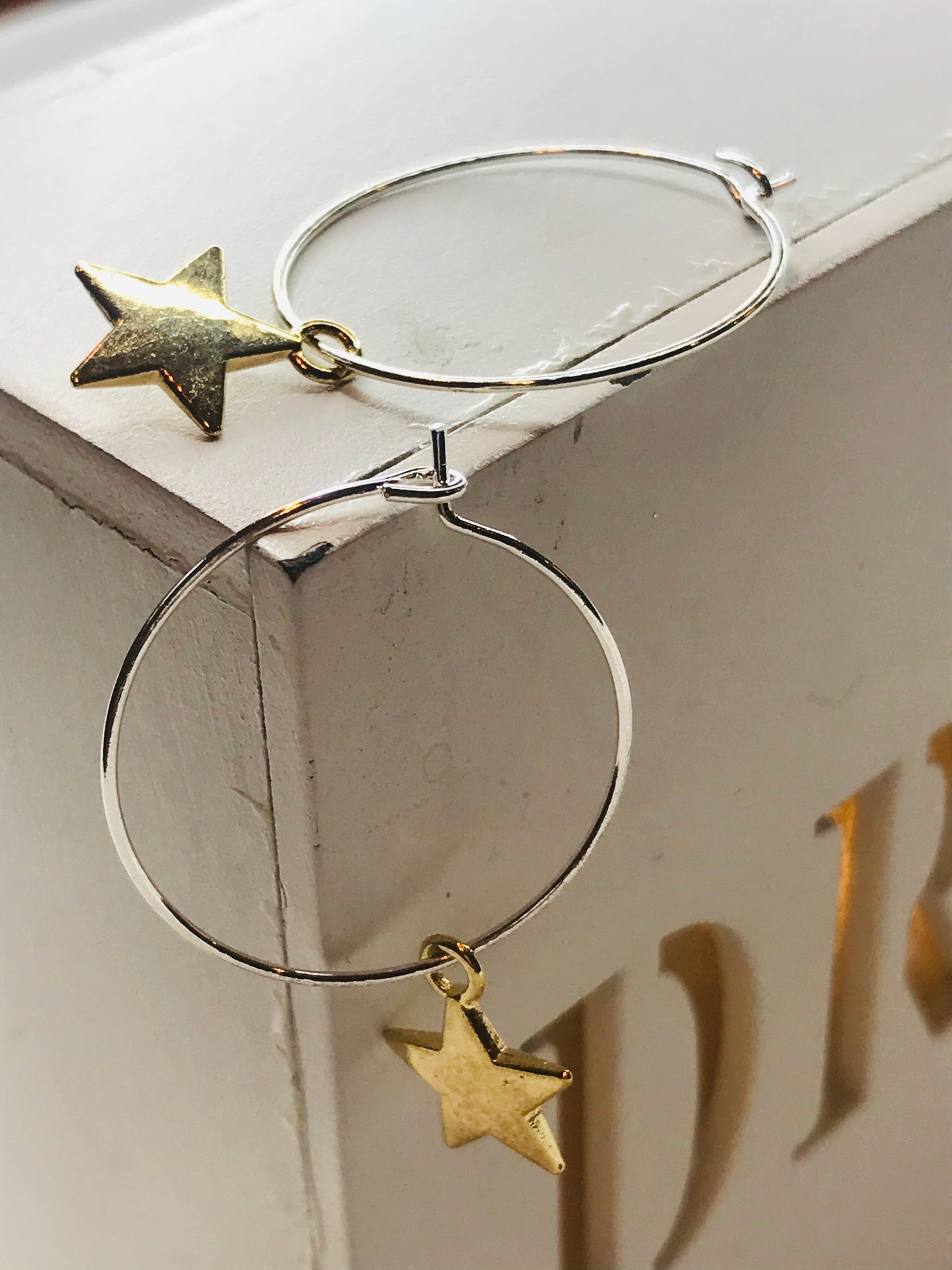 Silver & Gold Star Earrings