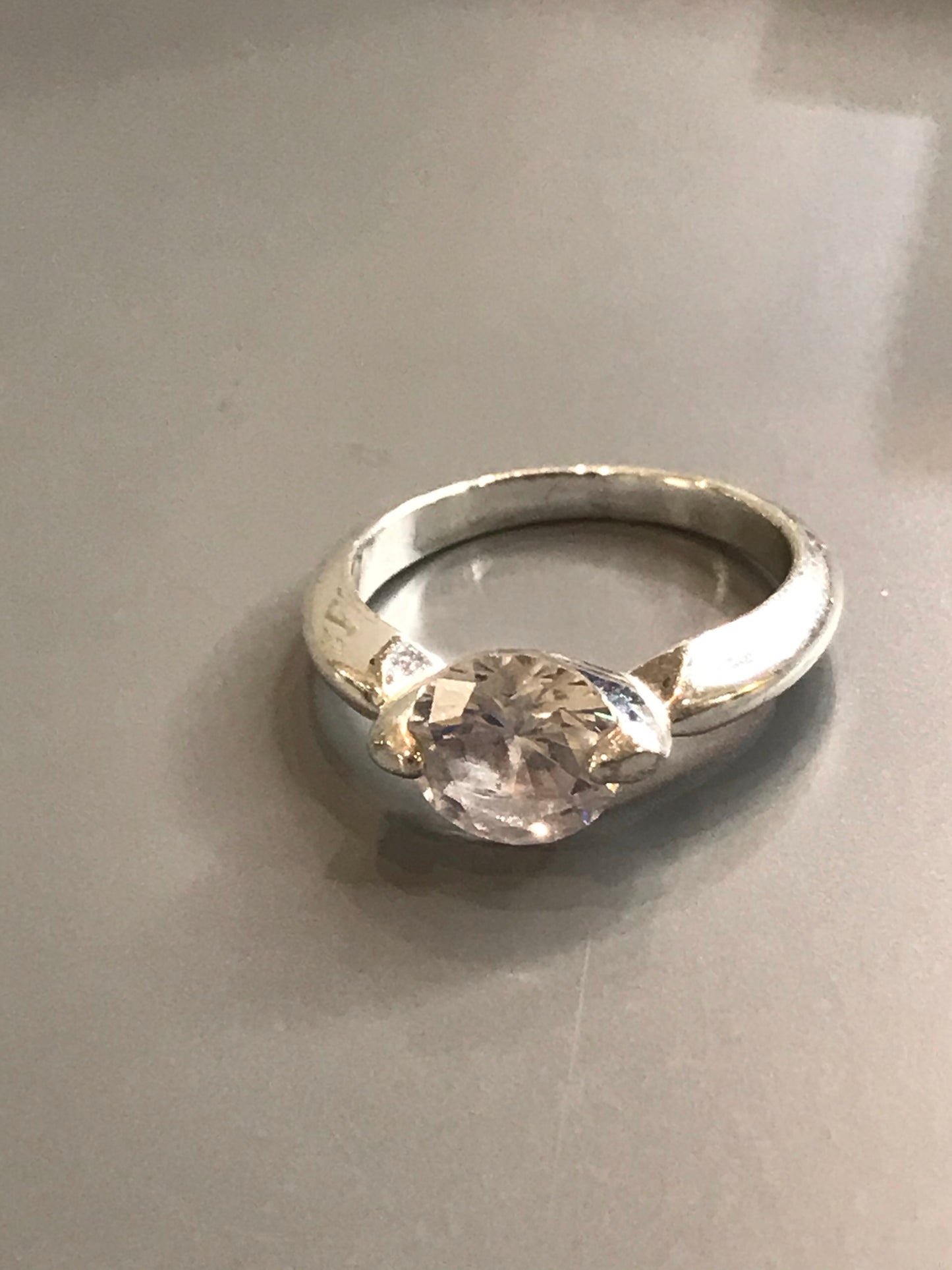 Princess Solitaire Vintage Silver Ring