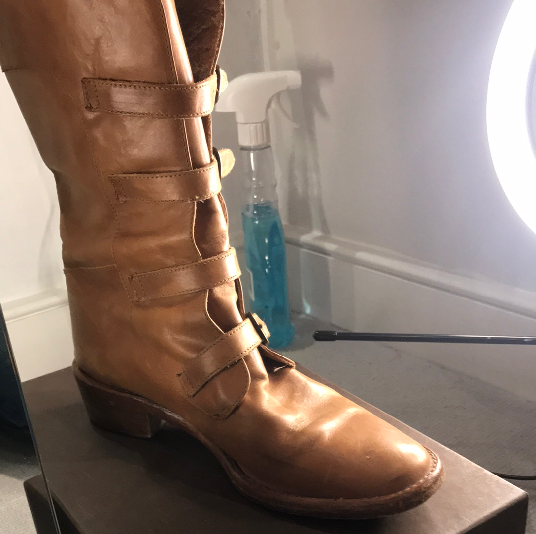 Pied a Terre Camel Leather Pirate Buckle Boots (size 37 UK)