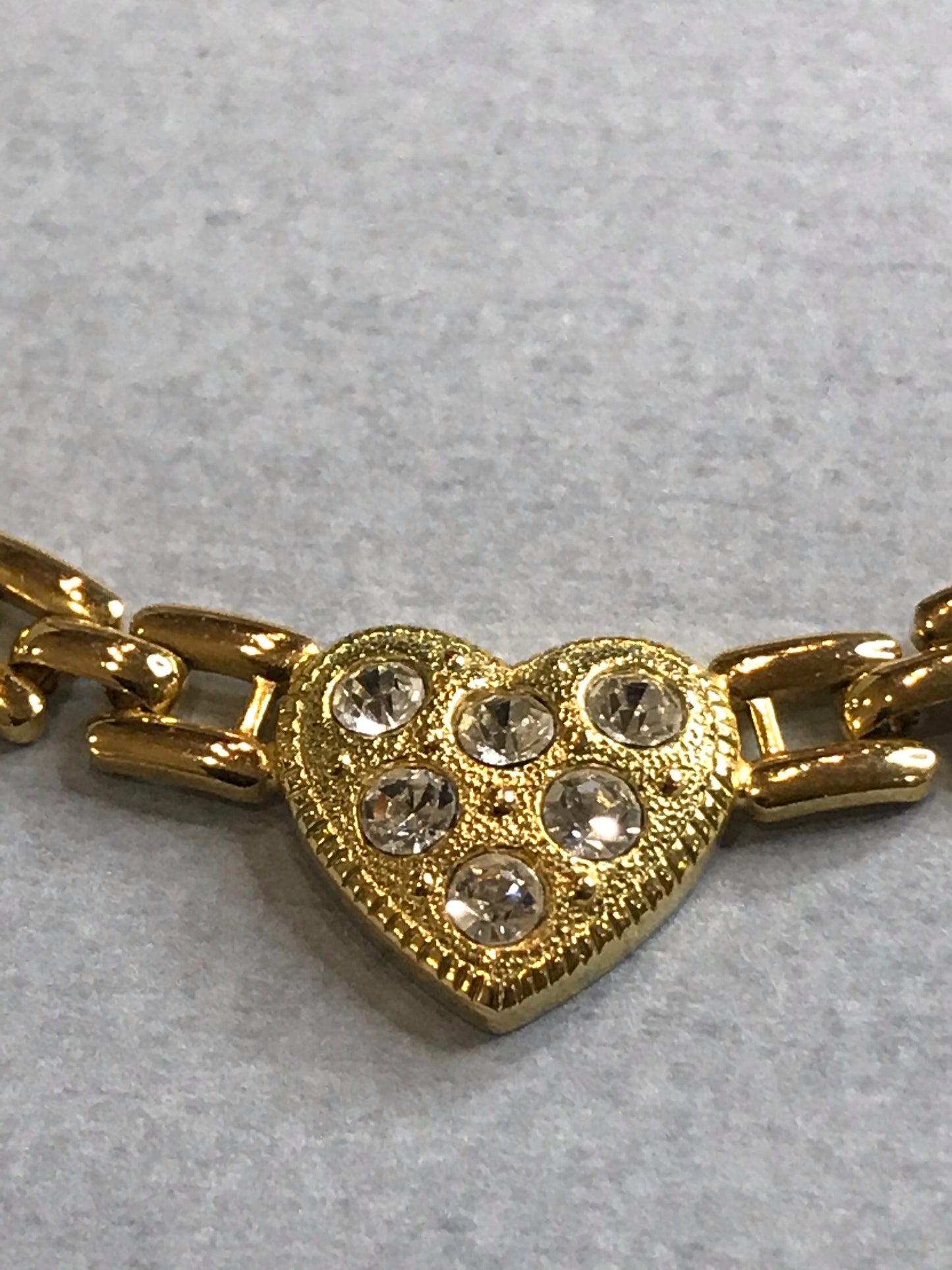 Vintage Gold Cross My Heart Necklace