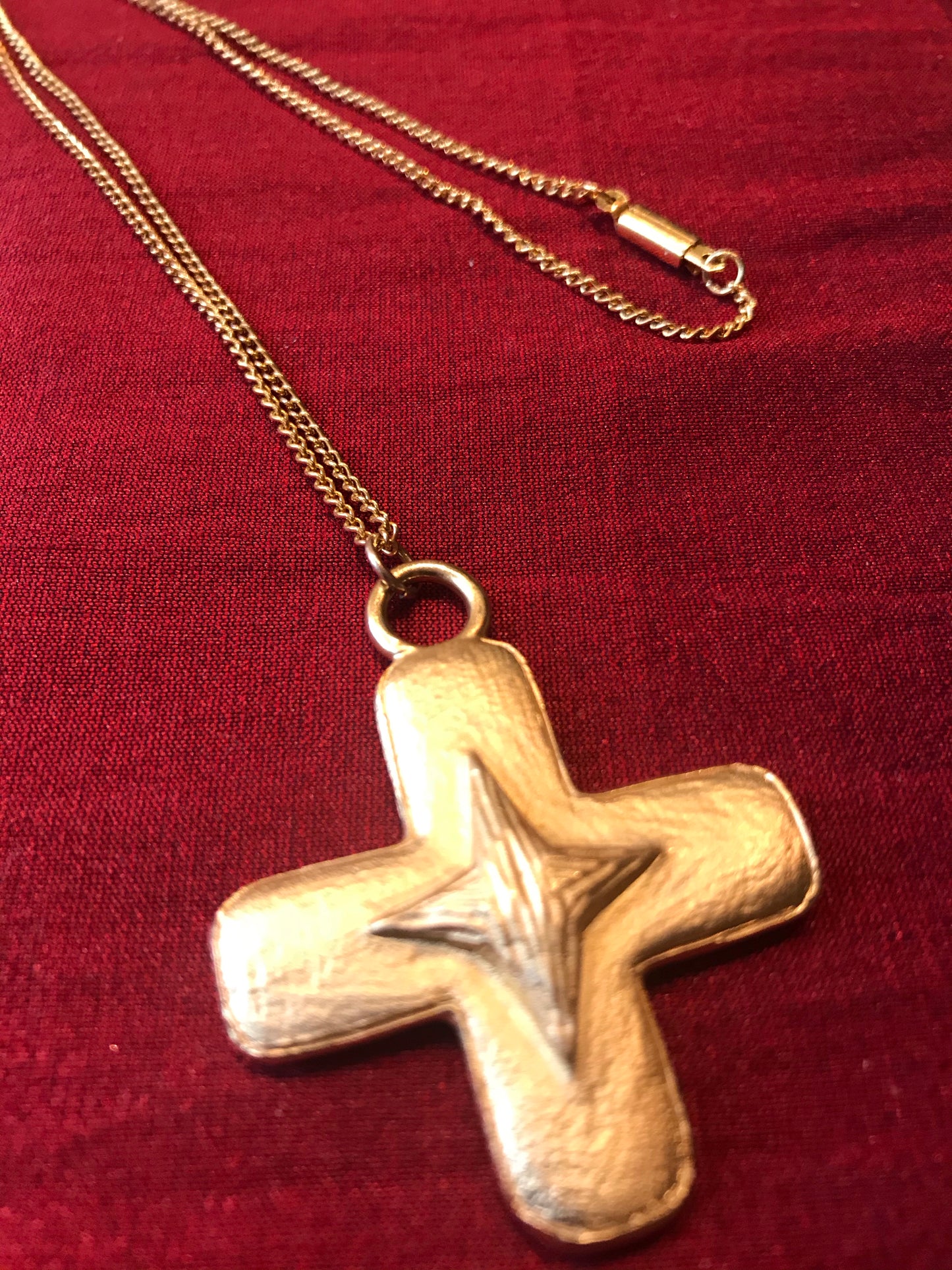 Vintage Gold Plated Star Crossed Lovers Necklace