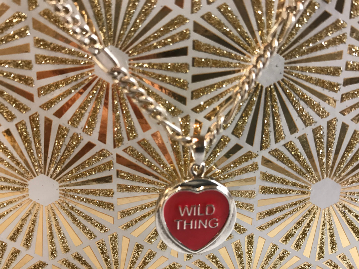 ‘Wild Thing’ (Love Heart) Silver/Pink Necklace