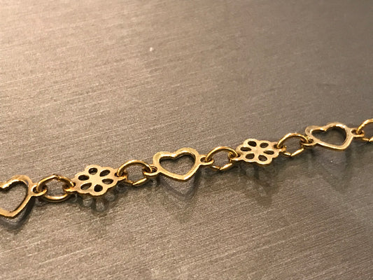 Vintage Gold-Plated Mini Love Hearts Bracelet