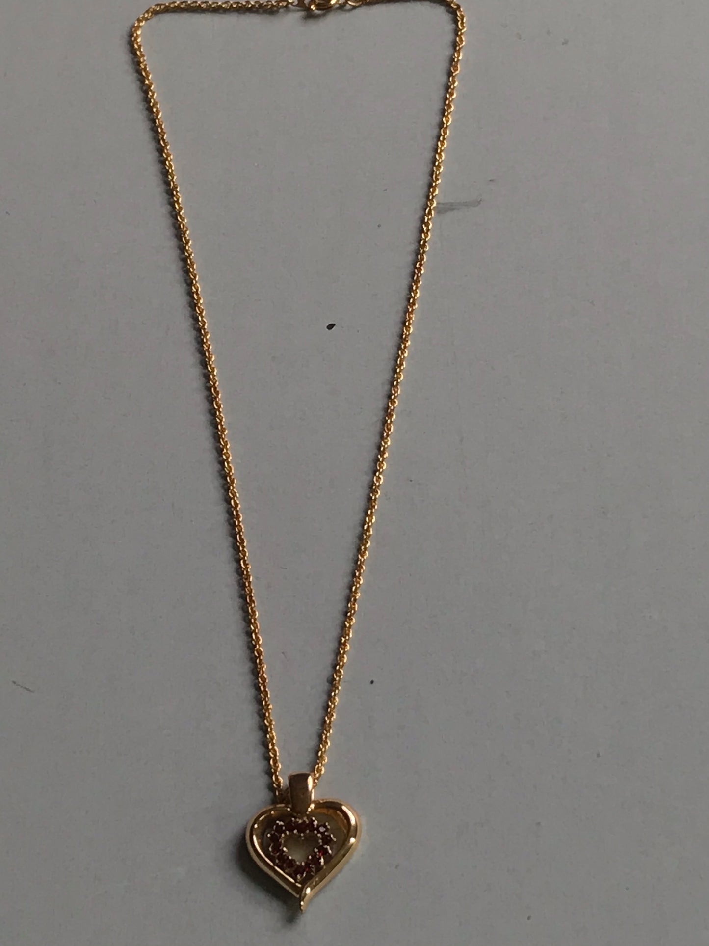 Red and Gold Double-Sided Heart Necklace