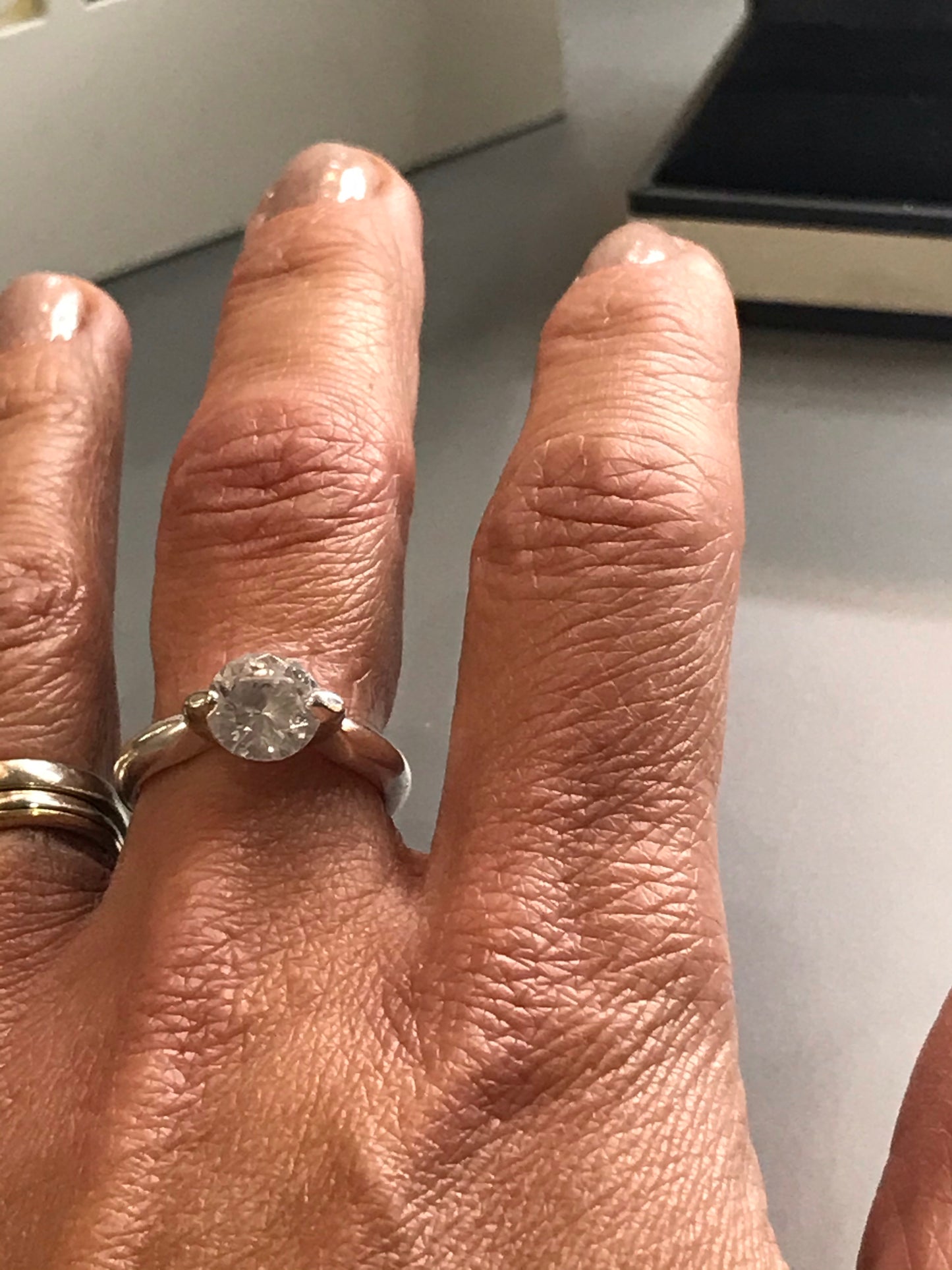 Princess Solitaire Vintage Silver Ring