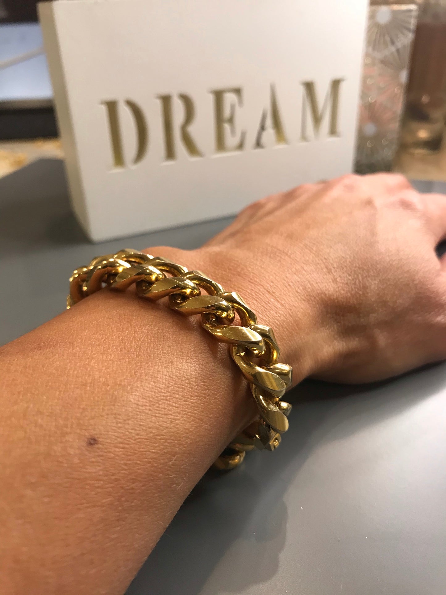 Chunky Vintage Curb Chain Gold-Plated Bracelet